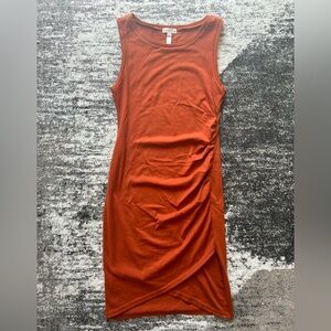 Leith Sleeveless Orange Midi Dress - Small